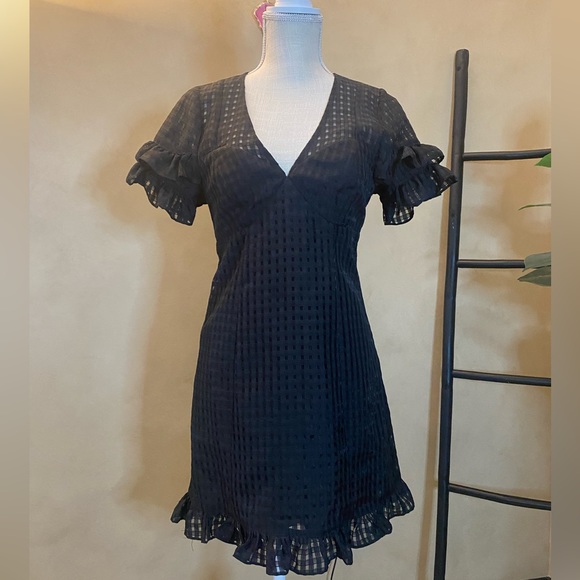 BCBGeneration Checkered Ruffle Dress mini Size Small - Picture 5 of 8